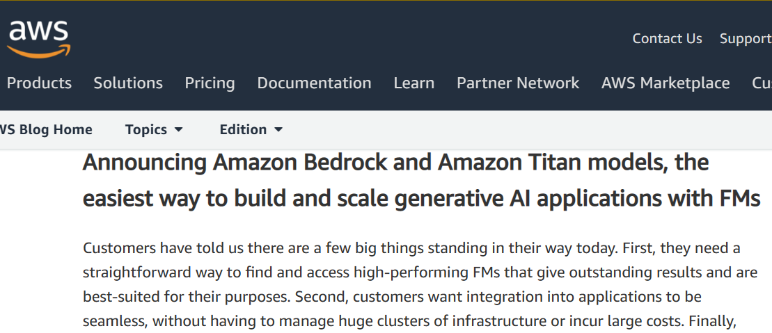 加入生成式AI竞赛！亚马逊推出Titan大语言模型 正大力投资大语言模型和生成式AI