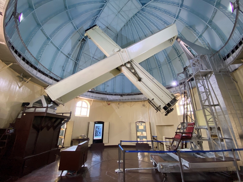 上海天文博物馆内陈列的123年历史的天文望远镜，经修缮后可以恢复观测功能，是镇馆之宝。 拍摄/佟鑫