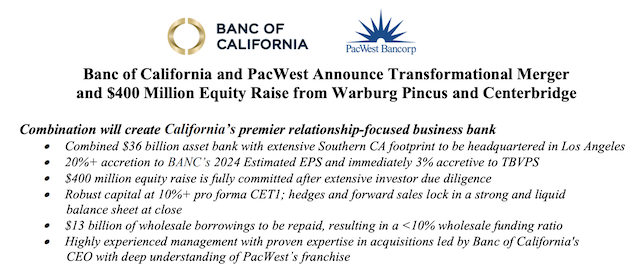 西太平洋合众银行和加州银行宣布合并（图源：两家银行官网声明）