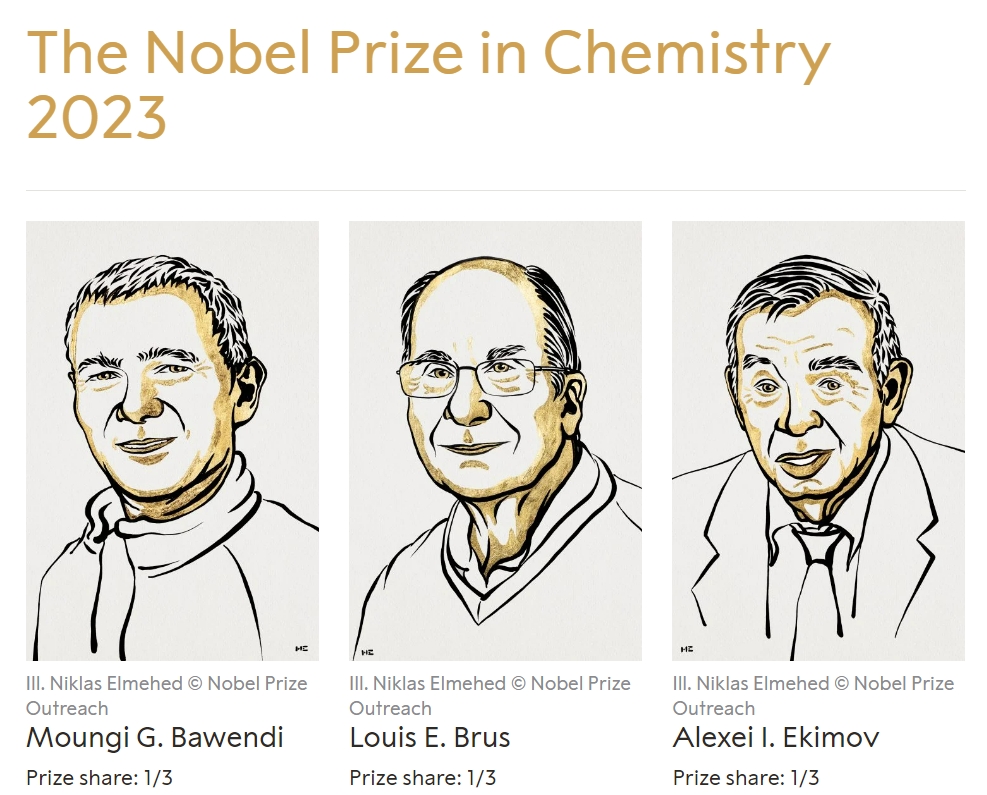 2023年诺贝尔化学奖揭晓，三位科学家分享奖项