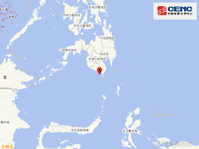 菲律宾棉兰老岛发生6.8级地震，震源深度70千米