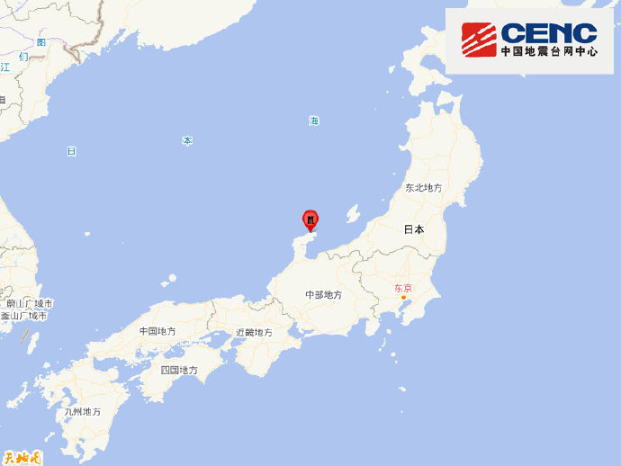 日本本州西岸近海发生7.4级地震，震源深度30千米