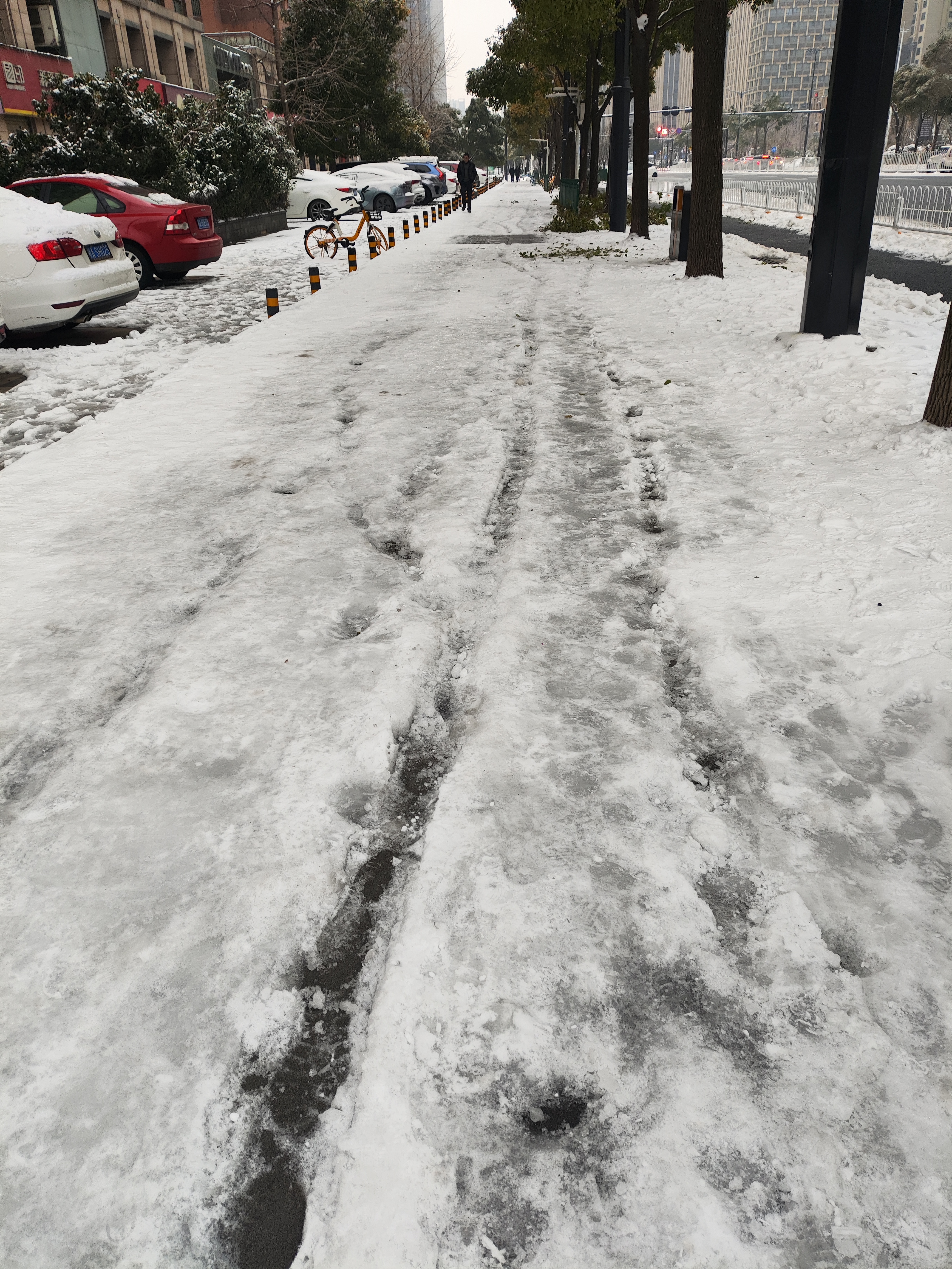 冰雪覆盖的街道  摄/蔡真