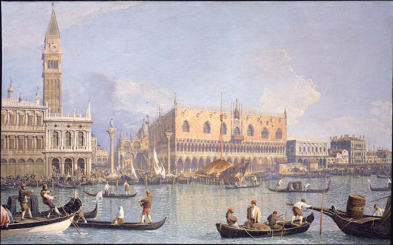 《威尼斯总督府景观》，乔瓦尼·安东尼奥·卡纳尔，c.1735-1750，真迹在东一美术馆
